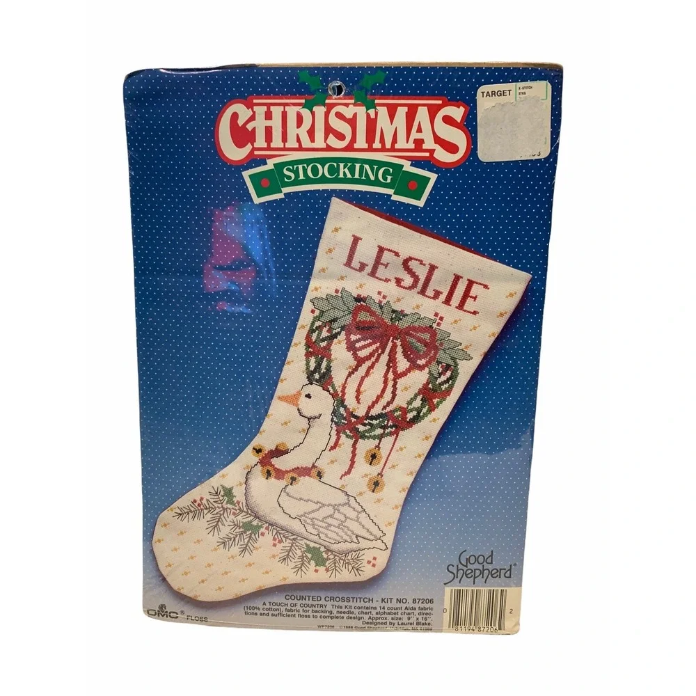 1988 Good Shepherd DMC Counted Cross Stitch Stocking #8206 
